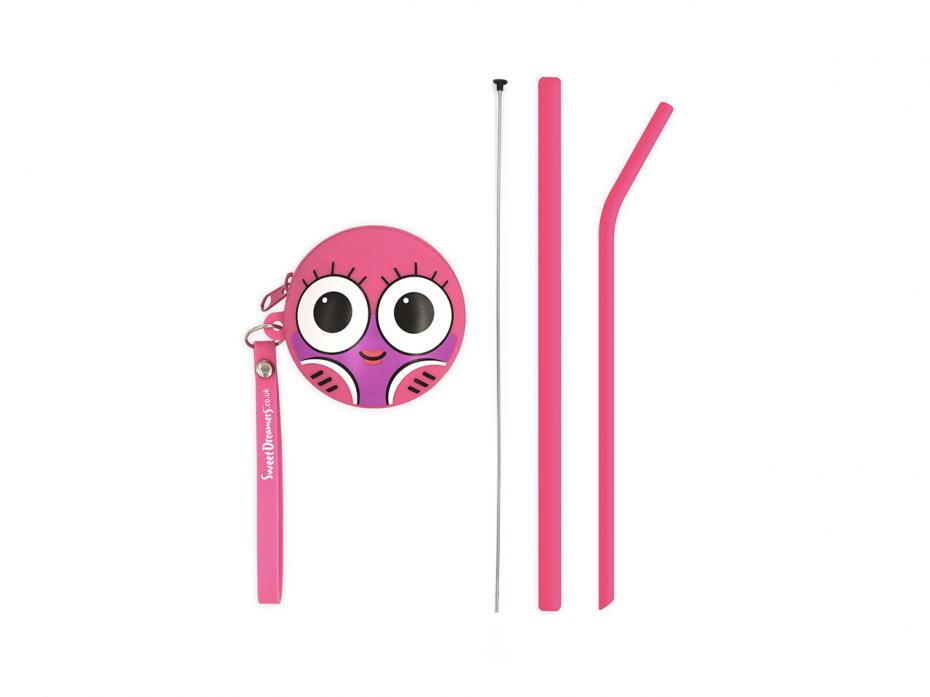 Bendies Tilly Fish Eco Straws, Cleaning Tool and Silicone Pouch